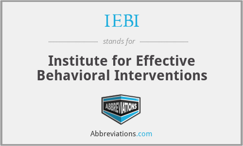 IEBI - Institute for Effective Behavioral Interventions