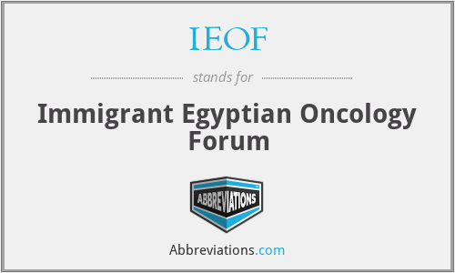IEOF - Immigrant Egyptian Oncology Forum