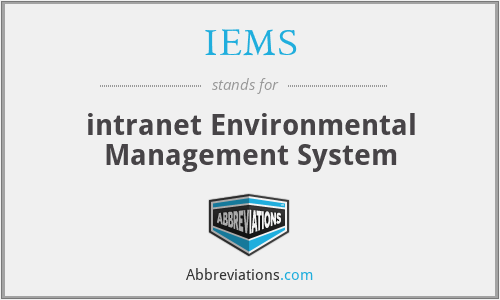 IEMS - intranet Environmental Management System