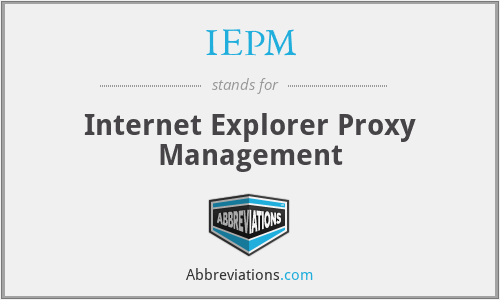 IEPM - Internet Explorer Proxy Management
