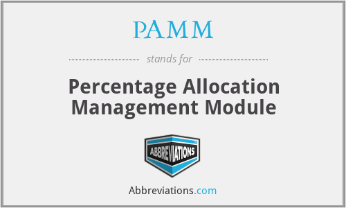 PAMM - Percentage Allocation Management Module