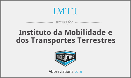 IMTT - Instituto da Mobilidade e dos Transportes Terrestres