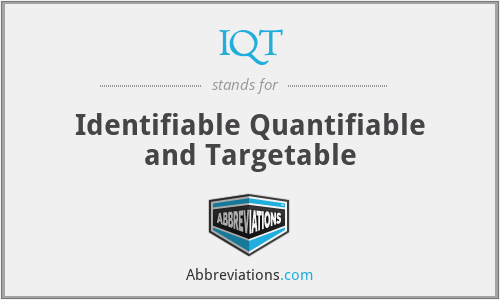 IQT - Identifiable Quantifiable and Targetable