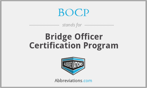 BOCP - Bridge Officer Certification Program