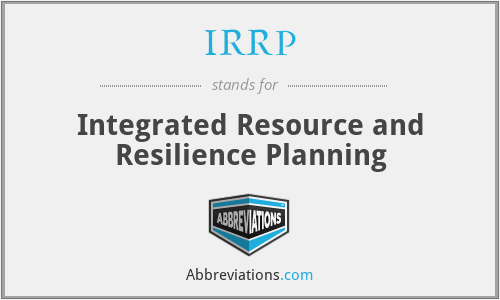 IRRP - Integrated Resource and Resilience Planning