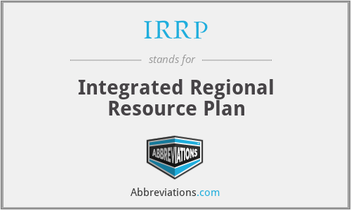IRRP - Integrated Regional Resource Plan