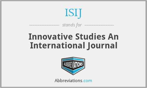 ISIJ - Innovative Studies An International Journal