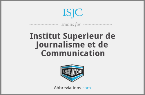 ISJC - Institut Superieur de Journalisme et de Communication