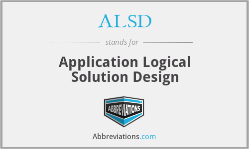 ALSD - Application Logical Solution Design