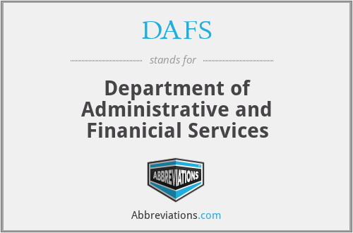 DAFS - Department of Administrative and Finanicial Services