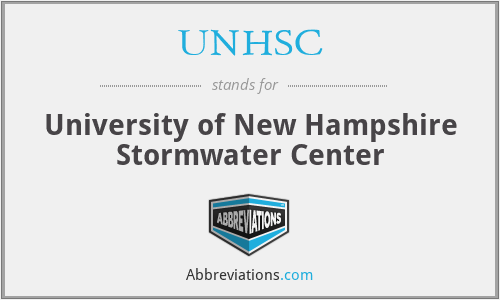 UNHSC - University of New Hampshire Stormwater Center