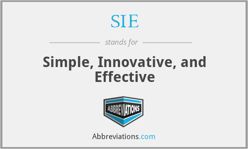 SIE - Simple, Innovative, and Effective
