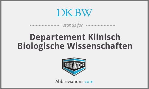 DKBW - Departement Klinisch Biologische Wissenschaften