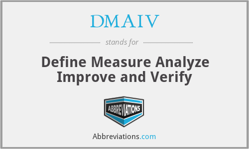 DMAIV - Define Measure Analyze Improve and Verify