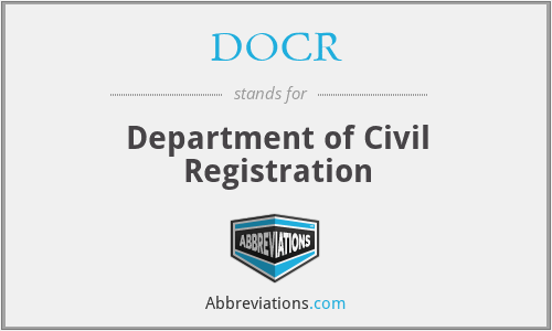 DOCR - Department of Civil Registration