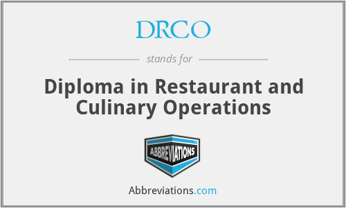 DRCO - Diploma in Restaurant and Culinary Operations