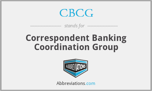 CBCG - Correspondent Banking Coordination Group