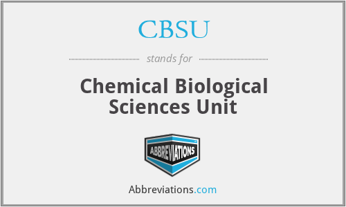 CBSU - Chemical Biological Sciences Unit