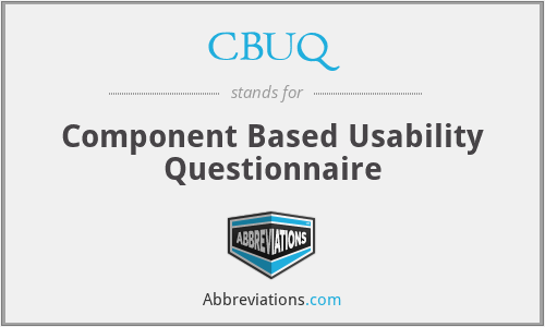 CBUQ - Component Based Usability Questionnaire
