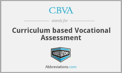 CBVA - Curriculum based Vocational Assessment