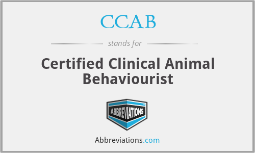CCAB - Certified Clinical Animal Behaviourist