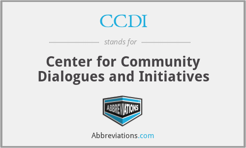 CCDI - Center for Community Dialogues and Initiatives