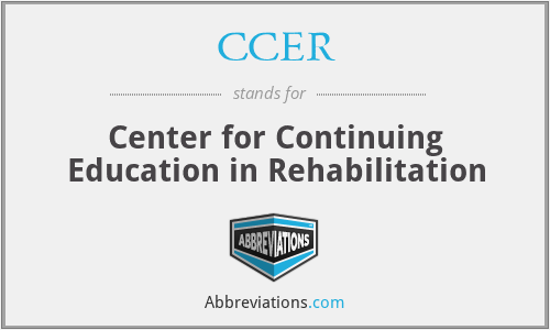 CCER - Center for Continuing Education in Rehabilitation