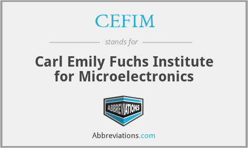 CEFIM - Carl Emily Fuchs Institute for Microelectronics