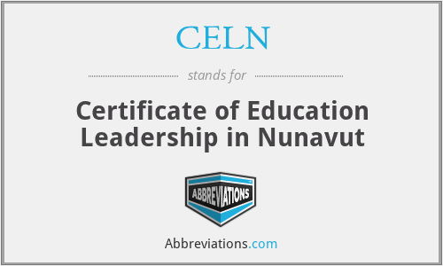 CELN - Certificate of Education Leadership in Nunavut