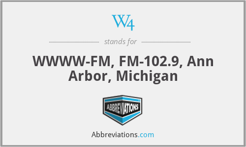 W4 - WWWW-FM, FM-102.9, Ann Arbor, Michigan