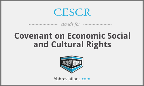 CESCR - Covenant on Economic Social and Cultural Rights