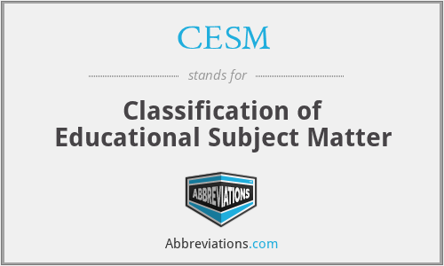 CESM - Classification of Educational Subject Matter