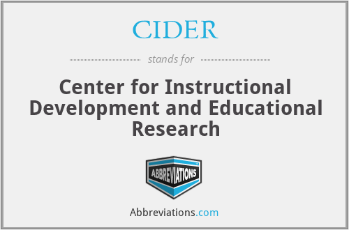 CIDER - Center for Instructional Development and Educational Research