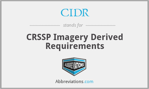 CIDR - CRSSP Imagery Derived Requirements