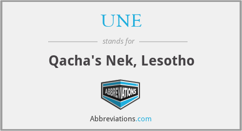 UNE - Qacha's Nek, Lesotho