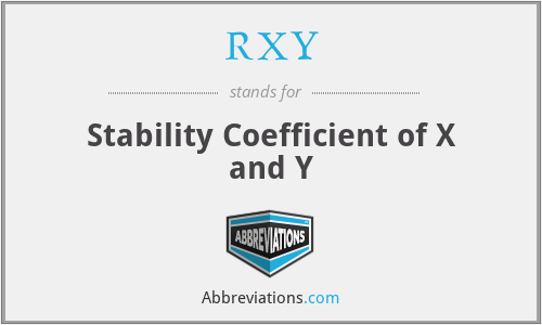 RXY - Stability Coefficient of X and Y