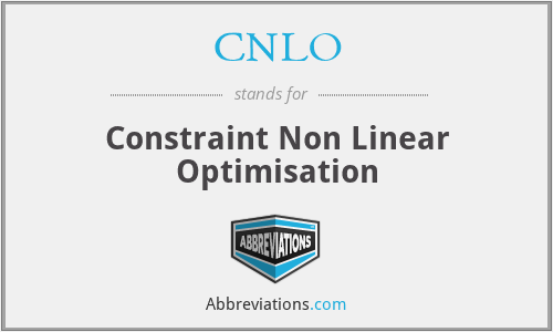 CNLO - Constraint Non Linear Optimisation