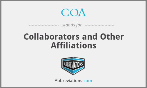 COA - Collaborators and Other Affiliations