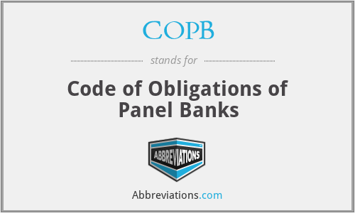 COPB - Code of Obligations of Panel Banks