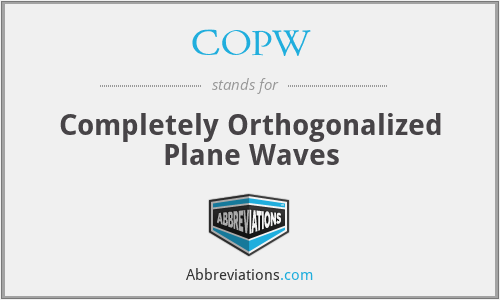 COPW - Completely Orthogonalized Plane Waves