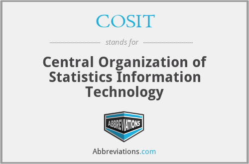 COSIT - Central Organization of Statistics Information Technology