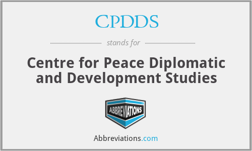 CPDDS - Centre for Peace Diplomatic and Development Studies