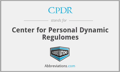 CPDR - Center for Personal Dynamic Regulomes