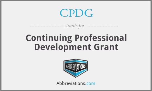 CPDG - Continuing Professional Development Grant