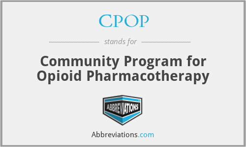CPOP - Community Program for Opioid Pharmacotherapy