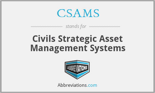 CSAMS - Civils Strategic Asset Management Systems