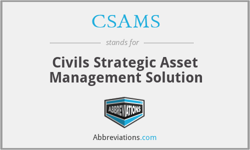 CSAMS - Civils Strategic Asset Management Solution