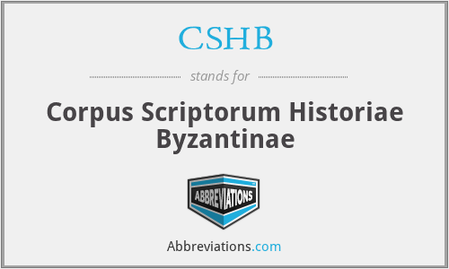 CSHB - Corpus Scriptorum Historiae Byzantinae