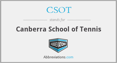 CSOT - Canberra School of Tennis