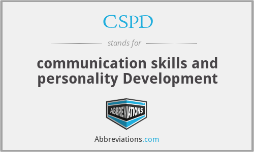 CSPD - communication skills and personality Development